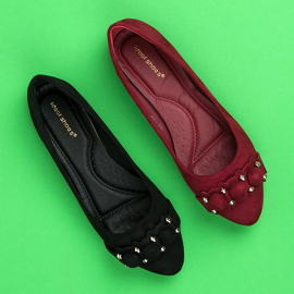 Ideal Shoes Elegantne kestenjaste balerine crvena 1