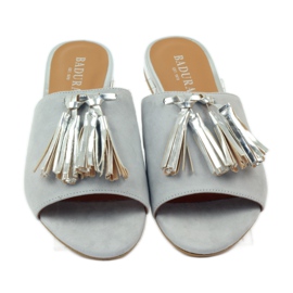 Papuče s resama Badura 5133 sive siva 4