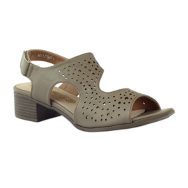 M.Daszyński Kožne sandale Daszyński bež 1