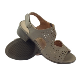 M.Daszyński Kožne sandale Daszyński bež 3