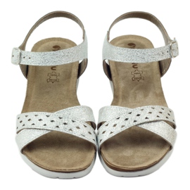 Kožne sandale Inblu 038 srebrni umetak siva 4