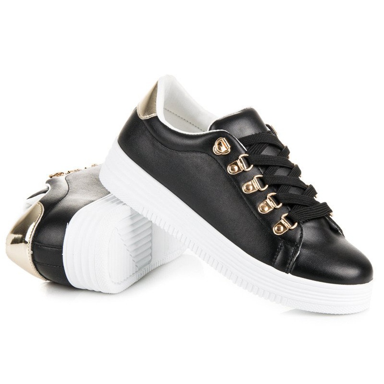 Lovery Elegantne sportske crne tenisice crno žuta boja 1