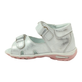 Bartuś fleksibilne sandale za djevojke za srebrno-metalni čičak srebro 2