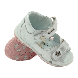 Bartuś fleksibilne sandale za djevojke za srebrno-metalni čičak srebro 3