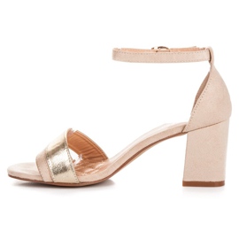 Vinceza sandale na visoku petu od antilopa smeđa 1