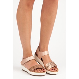 Elegantne vinceza čičak sandale ružičasta 1