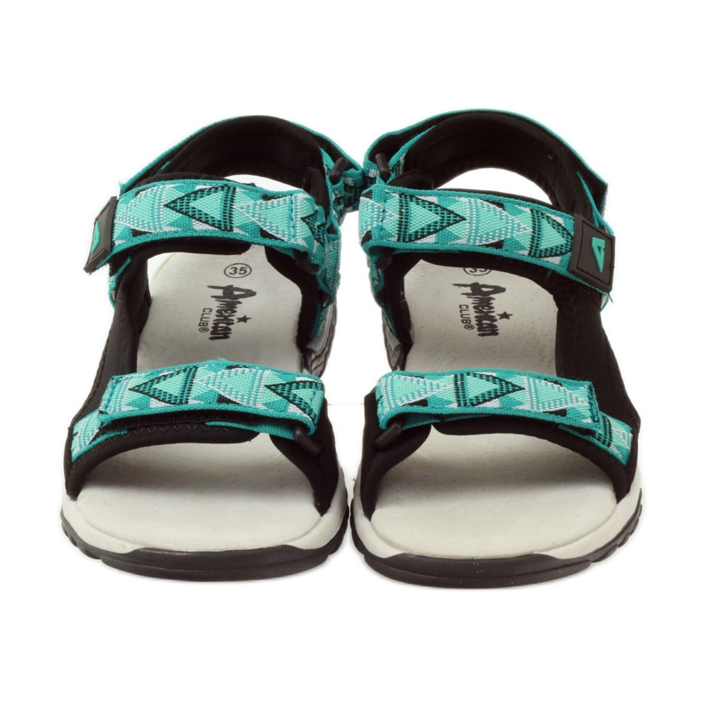 American Club Sandale s američkim kožnim umetkom 6102 zelena crna 4