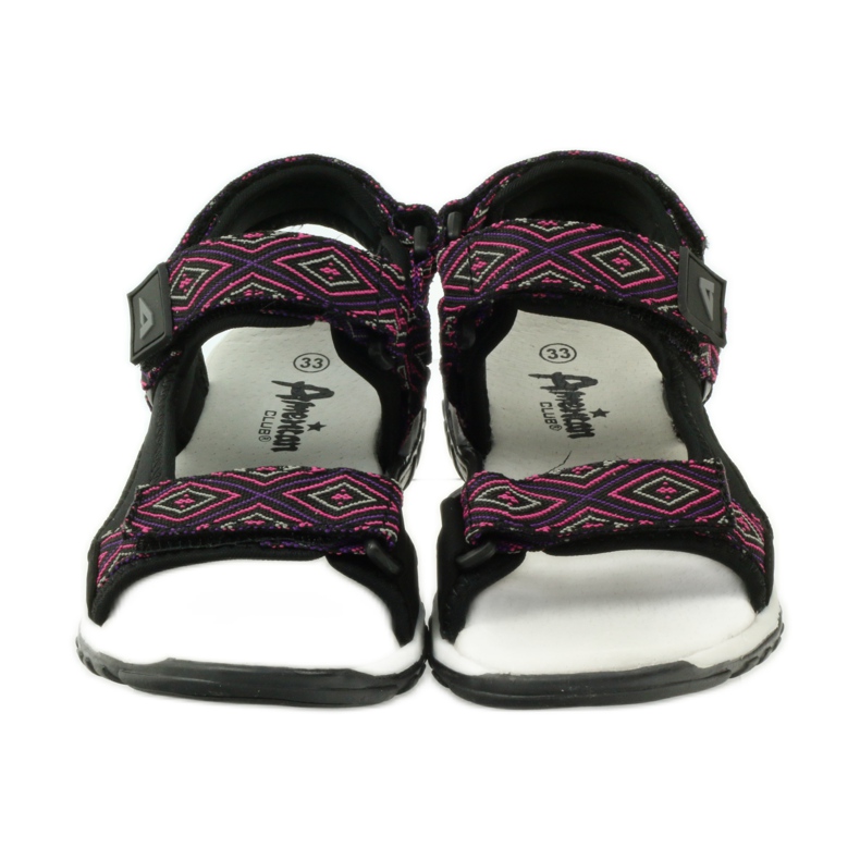 American Club Sandale s američkim kožnim umetkom 6102 ljubičasta crno 4