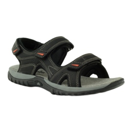 American Club Sandale s američkim kožnim umetkom 6201 crna 1