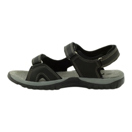 American Club Sandale s američkim kožnim umetkom 6201 crna 2