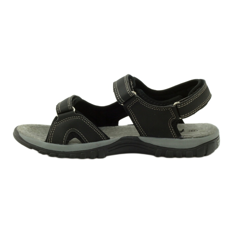 American Club Sandale s američkim kožnim umetkom 6201 crna 2