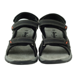 American Club Sandale s američkim kožnim umetkom 6201 crno 4