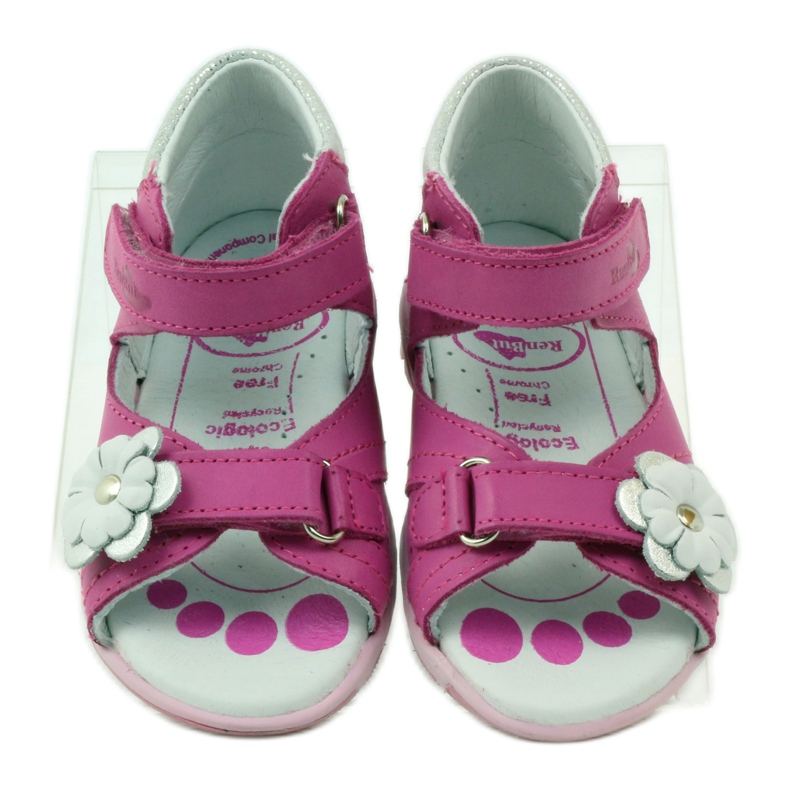 Ren But Kožne sandale od kožnih djevojaka s cvijetom 097 ružičaste ružičasta 4