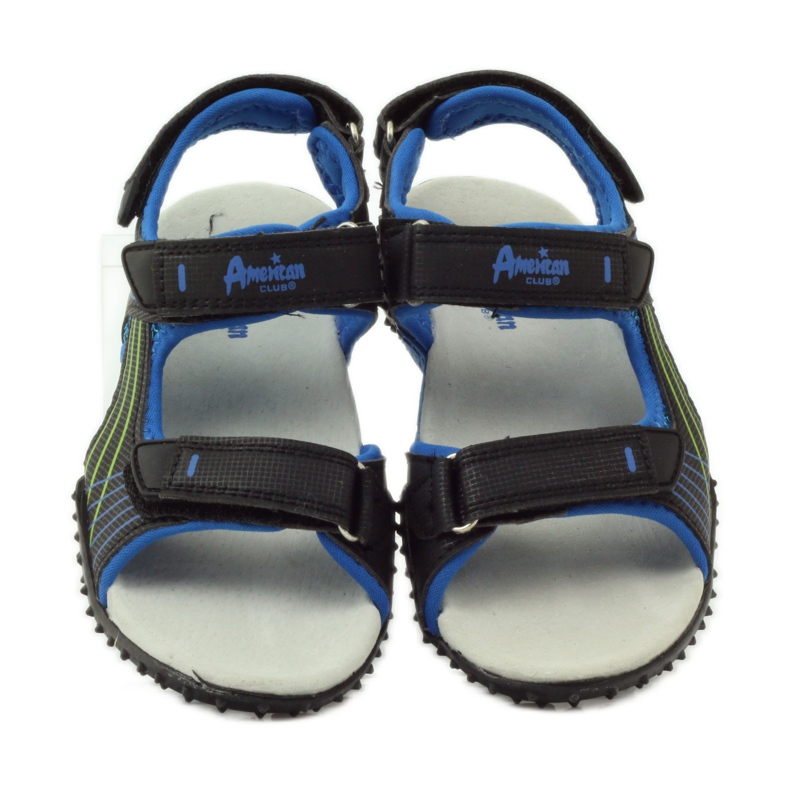 American Club Sandale s američkim kožnim umetkom 5261 crna plava zelena 4