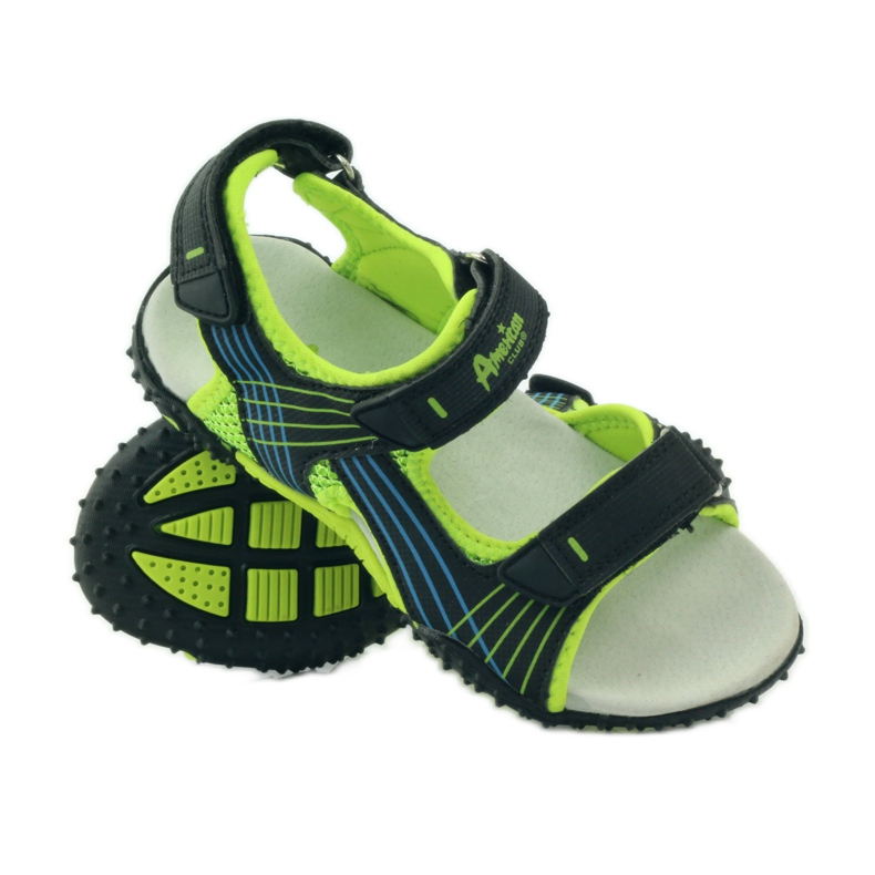 American Club Sandale s američkim kožnim umetkom 5261 zelena crna 3