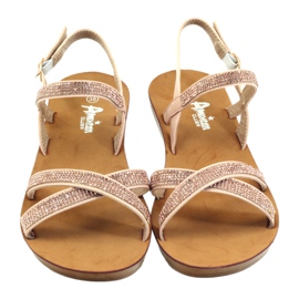 American Club Sandala s kubičnim cirkonijem American 170430 ružičasta 4