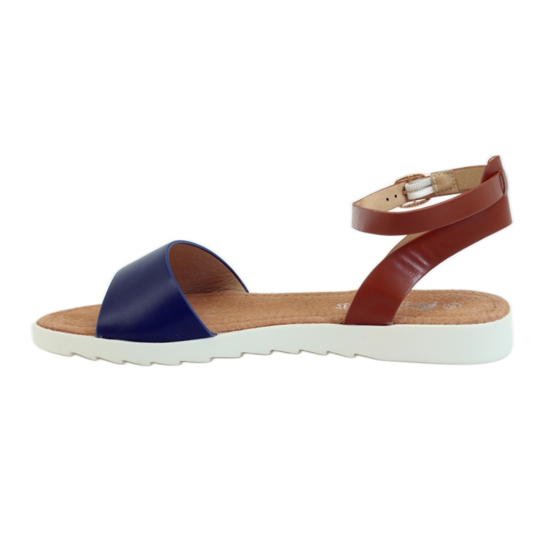 American Club American 170621 sandale s kožnim uloškom smeđa mornarsko plava 2