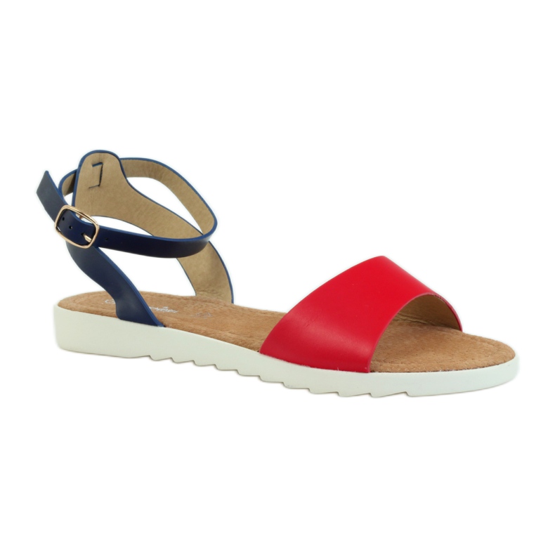 American Club American 170621 sandale s kožnim uloškom crvena tamnoplava 1