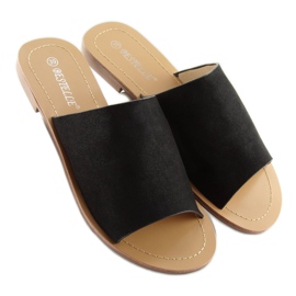 H8-116 crne ravne crne papuče crna 2