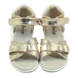 American Club Američke sandale dječje cipele kožni uložak žuta boja 4