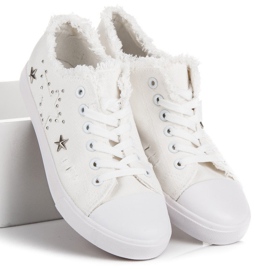 Tenisice od bijele tkanine bijela 2