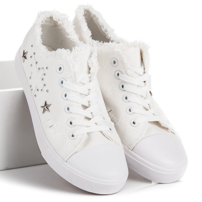 Tenisice od bijele tkanine bijela 2