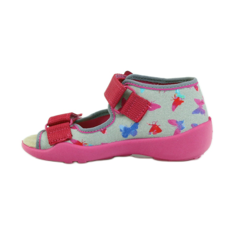 Befado 242p077 sandale s kožnim umetkom ružičasta siva 2