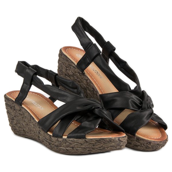 Slip-on sandale na klin crna 1