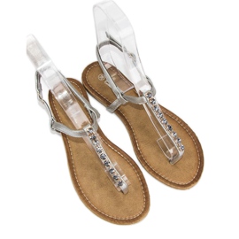 Comer Lagane srebrne sandale siva 2