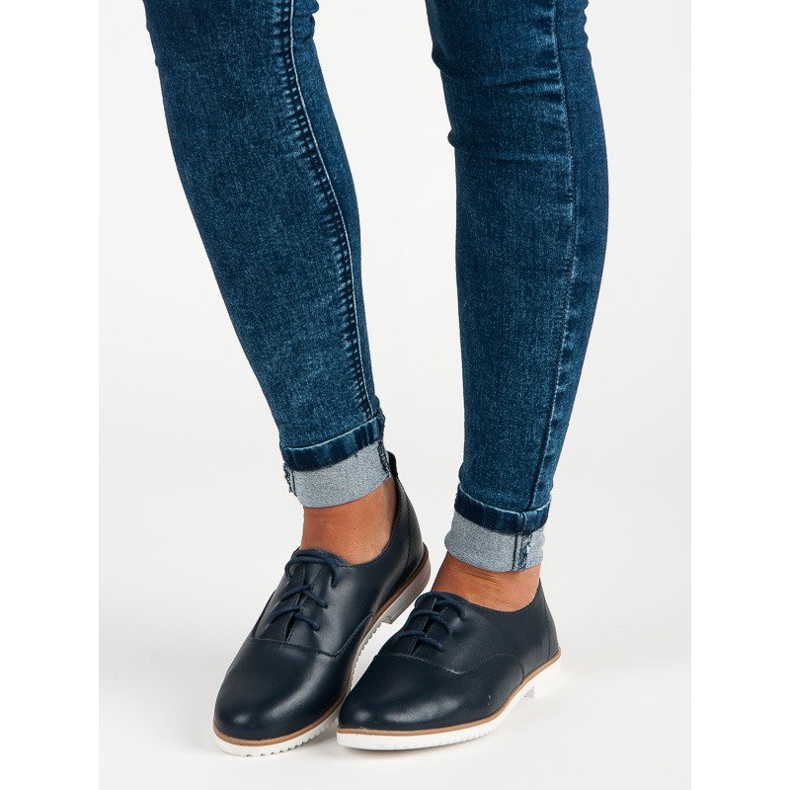 Mazaro tamnoplave kožne cipele plava 1