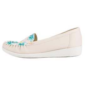 Tullo Bež mokasine s cvijećem 1
