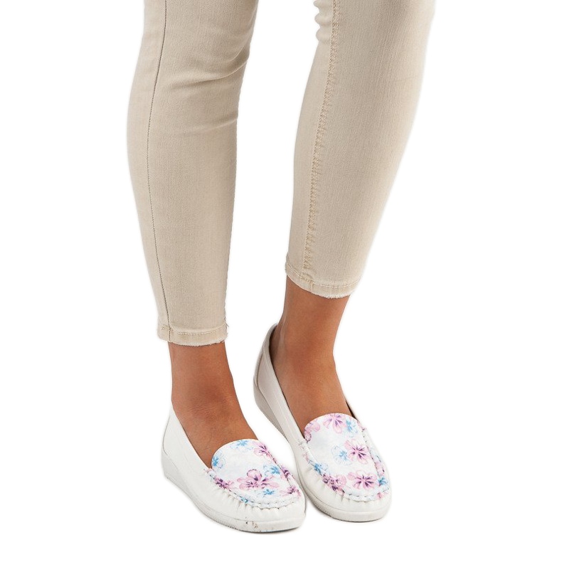 Tullo Bijele mokasine s cvijećem bijela 1