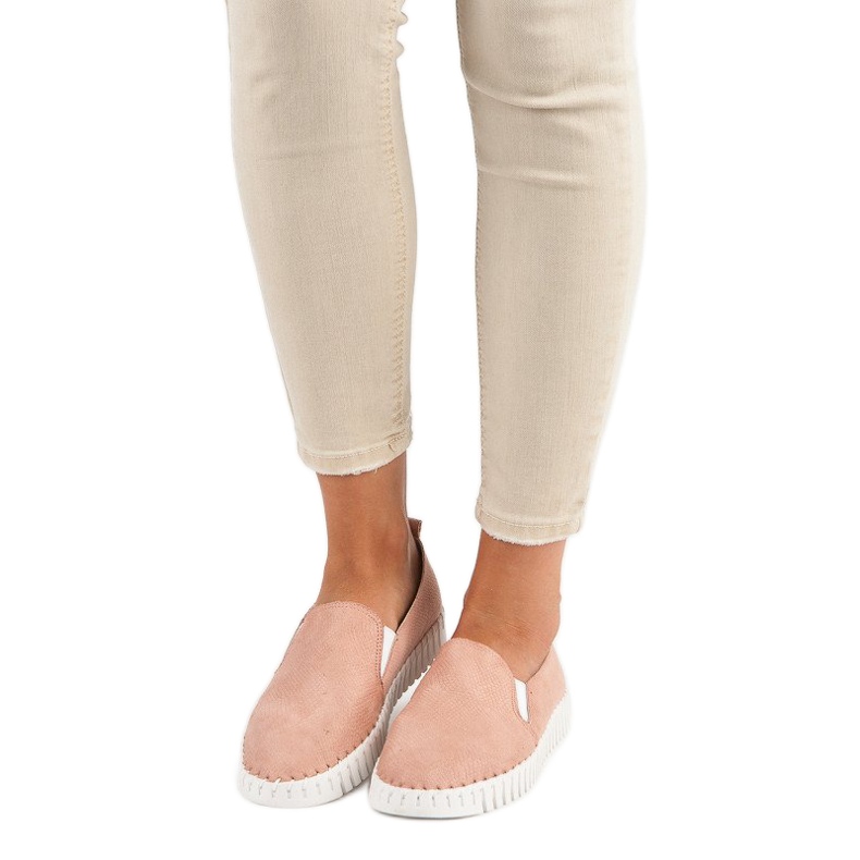 Tullo Rumene rukavice od ružičaste kože ružičasta 1