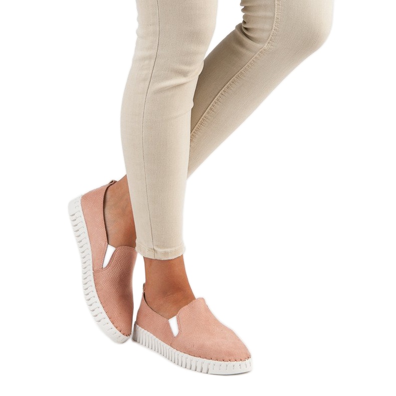 Tullo Rumene rukavice od ružičaste kože ružičasta 2