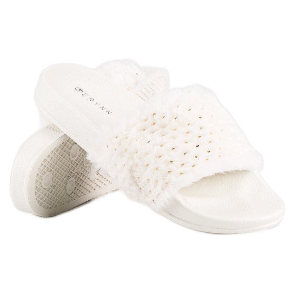 Erynn Bijele japanke s krznom bijela 2