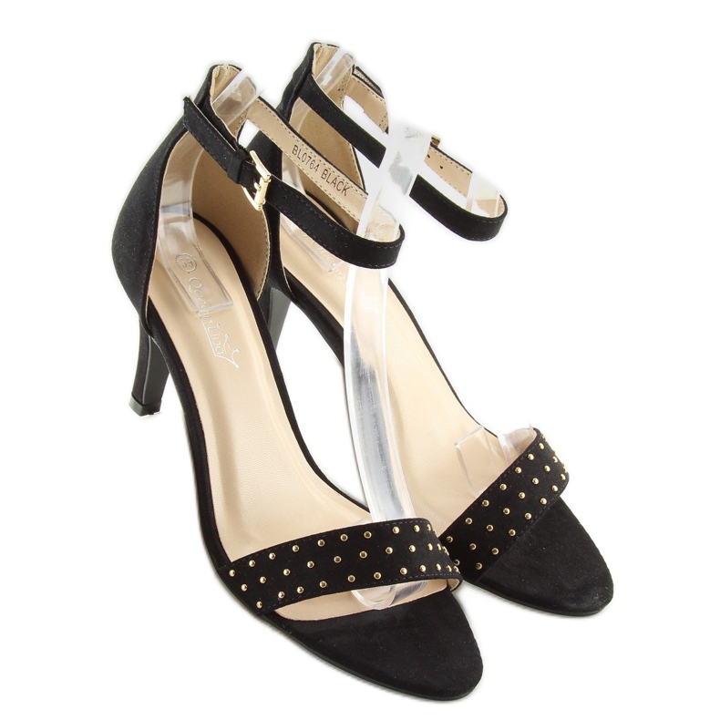 Sandale na udobnoj potpetici crne BL0764 crno 2