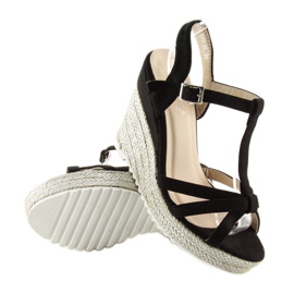 Crne sandale, espadrile na klin, crne 680-30 crne crna 2