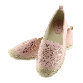 Espadrile ukrašene ružičastom 5599-1 Pink ružičasta 2