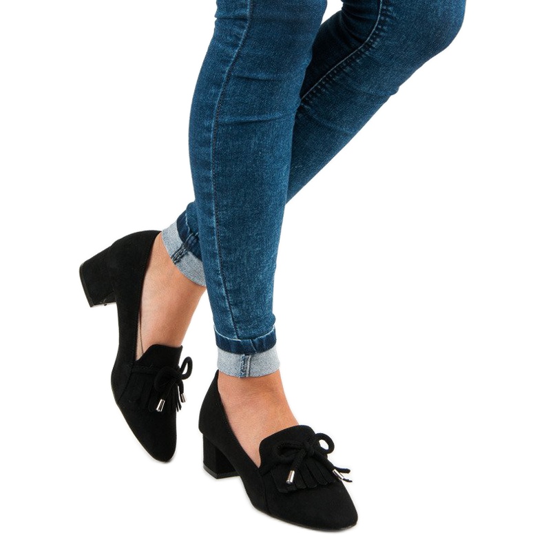 Mokasine na postu crna 1