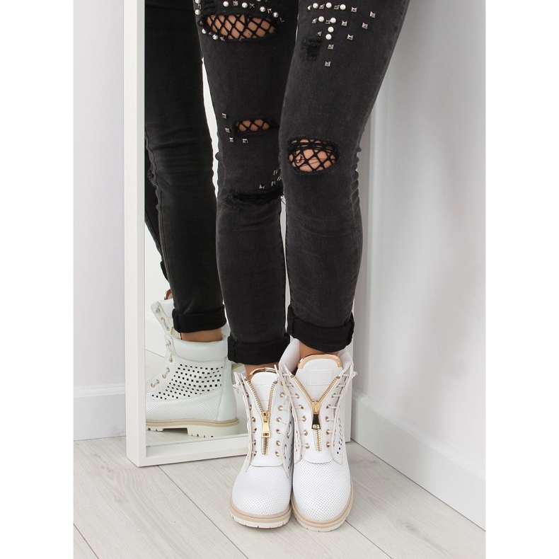 Ažur balzam, zlatni patentni zatvarač, bijela R103 bijela 1