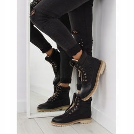 Ažur balmane, zlatni patentni zatvarač, crna R103 Crna 1