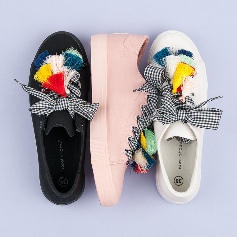 Ideal Shoes Ružičaste tenisice s resama ružičasta 1