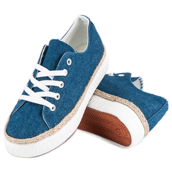 Kylie Puzavice na pertlu na platformi plava 1