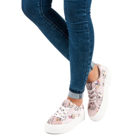 Kylie Velur tenisice na platformi bijela ružičasta 1