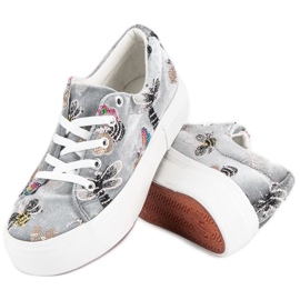 Kylie Velur tenisice na platformi siva 1