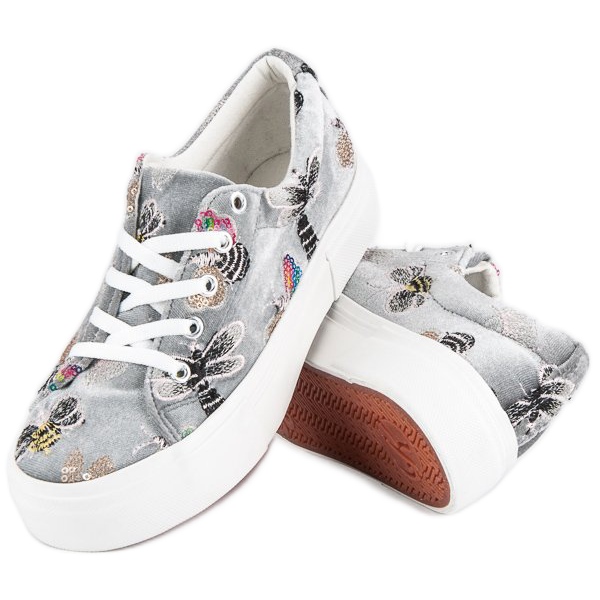 Kylie Velur tenisice na platformi siva 1