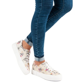 Kylie Velur tenisice na platformi bež 2