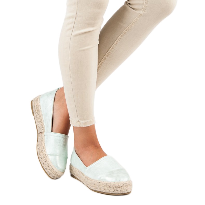 Slip-on espadrile na platformi zelena 1