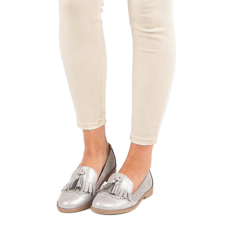 Bestelle Elegantne ženske loaferice siva 1