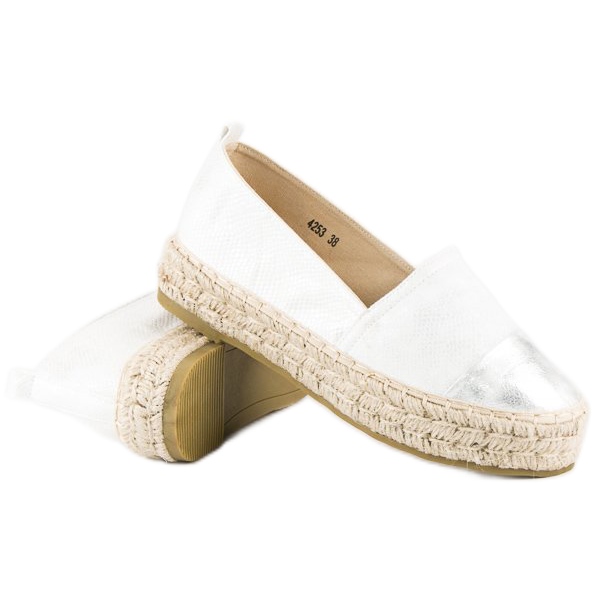 Slip-on espadrile na platformi bijela 2
